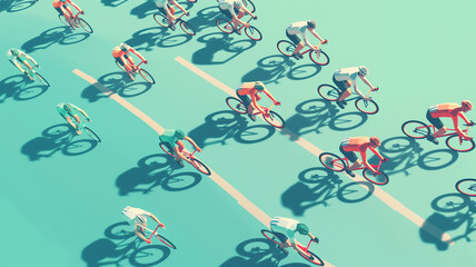 cycling tour illustration