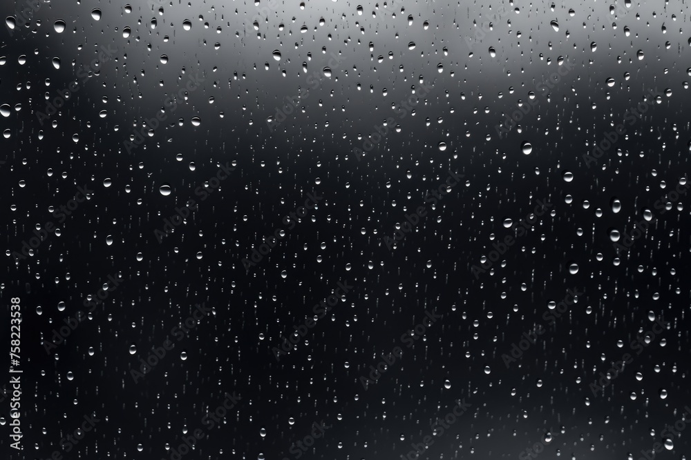 Poster Close-up of raindrops on a window. Suitable for weather or nature concepts