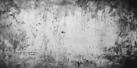 Grungy black and white photo of a dirty wall. Ideal for adding texture to design projects - obrazy, fototapety, plakaty