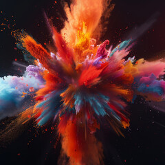 Explosion of vibrant colors. Image made by artificial intelligence.