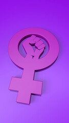 march the 8th international women's day symbol 3d render purple wallpaper background