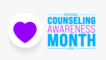 April is National Counseling Awareness Month background template. Holiday concept. use to background, banner, placard, card, and poster design template with text inscription and standard color. vector - obrazy, fototapety, plakaty