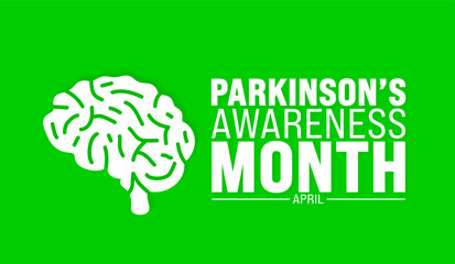 April is Parkinson&rsquo;s Awareness Month background template. Holiday concept. use to background, banner, placard, card, and poster design template with text inscription and standard color. vector 