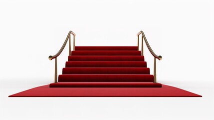 Red carpet cut out on a white background. Photorealistic rendering.

