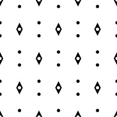 Seamless pattern. Rhombuses, circles ornament. Simple shapes wallpaper. Digital paper, web designing, textile print. Geometrical backdrop. Figures background. Vector.