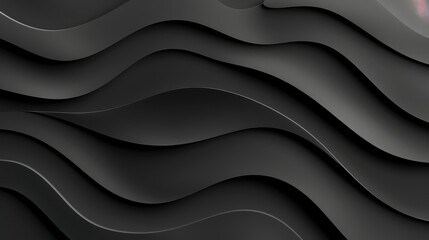 Sleek monochromatic abstract wave design for modern backgrounds. Smooth black and grey silk textured pattern for stylish wallpapers. Elegant fluid wave illustration in neutral tones for graphic design