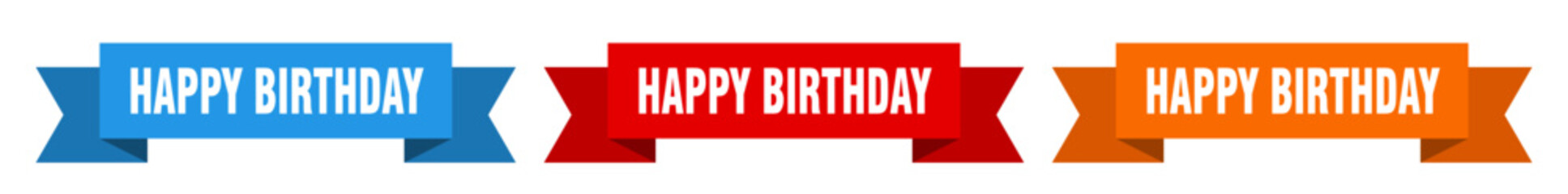 happy birthday ribbon. happy birthday isolated paper sign. banner