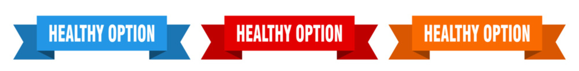 healthy option ribbon. healthy option isolated paper sign. banner