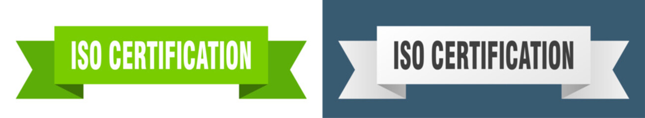 iso certification ribbon. iso certification isolated paper sign. banner