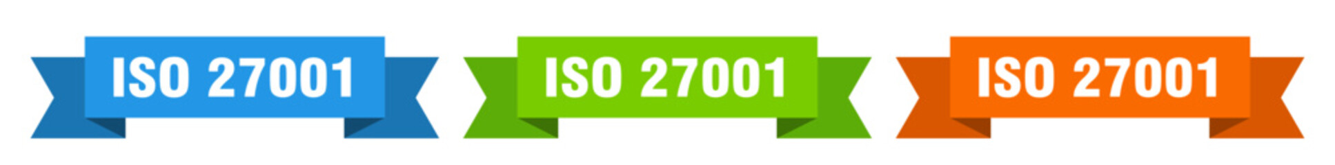 iso 27001 ribbon. iso 27001 isolated paper sign. banner