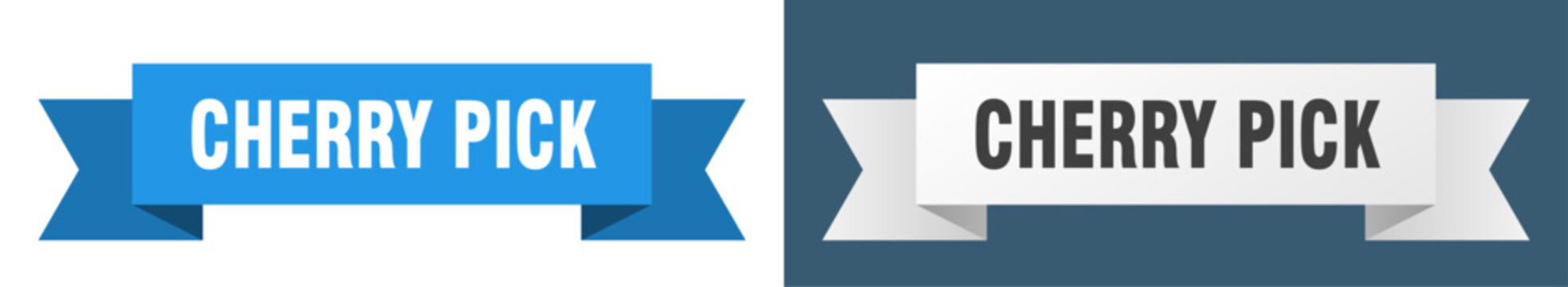 cherry pick ribbon. cherry pick isolated paper sign. banner