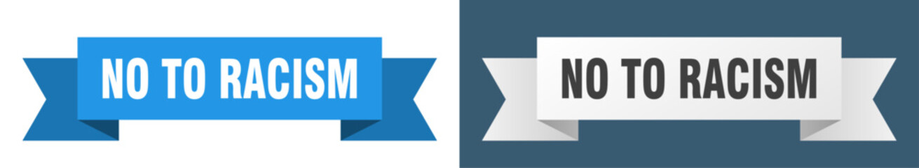 no to racism ribbon. no to racism isolated paper sign. banner