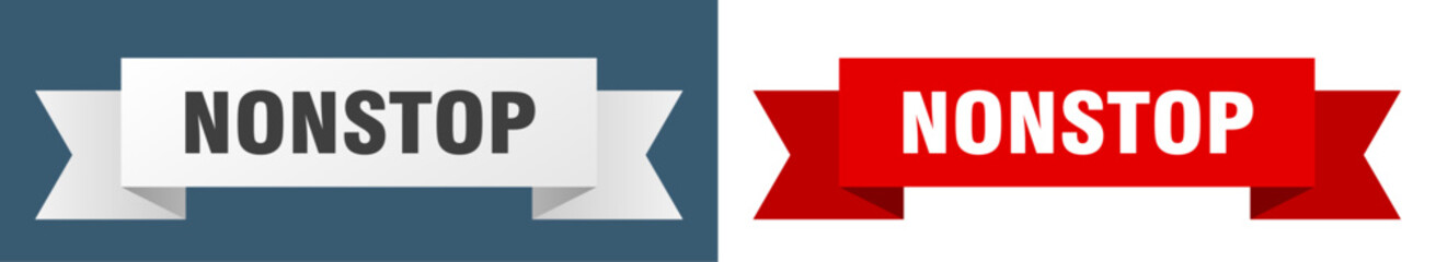 nonstop ribbon. nonstop isolated paper sign. banner