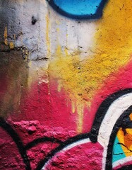 Colorful graffiti on urban wall as background texture design