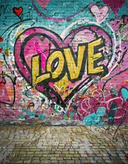  Love Graffiti on a Wall. Graffiti. City Modern Pop Art