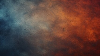 Dark brown red orange and blue texture abstract background with copy space area. 
