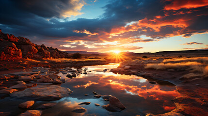 sunset in the mountains