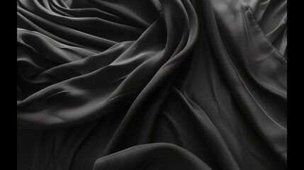 Obraz premium Luxurious black silk fabric texture for delicate and elegant background design element
