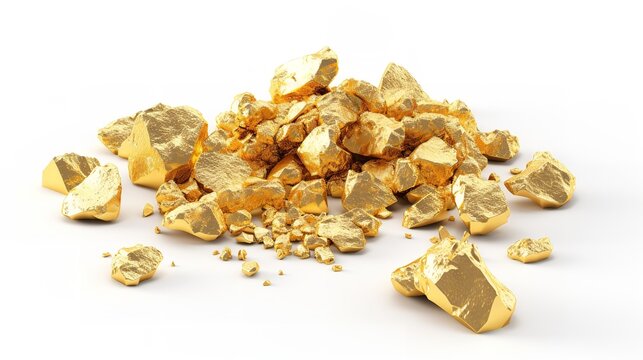 Shimmering Gold Nuggets Cut Out 8k Photorealistic

