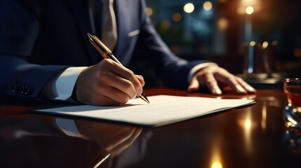 Signing Contract: Business Agreement Deal Concept

 - obrazy, fototapety, plakaty