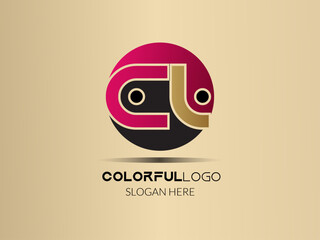 Colorful Letter CL Logo. CL Letter Design Vector. C logo, L logo with shapes