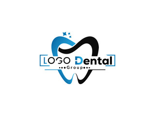 abstract dental clinic tooth logo design vector illustration design.