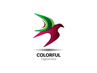 bird vector, Bird Colorful logo gradient vector design
