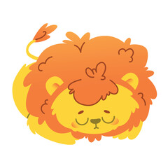 baby lion sleeps curled up - 758245753