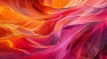 Foto auf Alu-Dibond Beautiful abstract natural patterns in the style of Lower Antelope Canyon, copy space, 16:9 © Christian