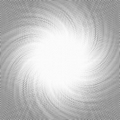 Halftone  swirl gradient sun rays pattern. Abstract halftone vector dots background. monochrome dots pattern. Vector background in comic book style with sunburst rays.