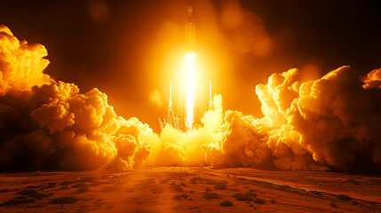 Galactic liftoff: Captivating images of space rocket launch ignition