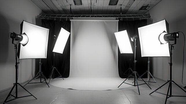 Professional Photography Studio: Capturing Moments with Flawless Backgrounds and Dynamic Lighting