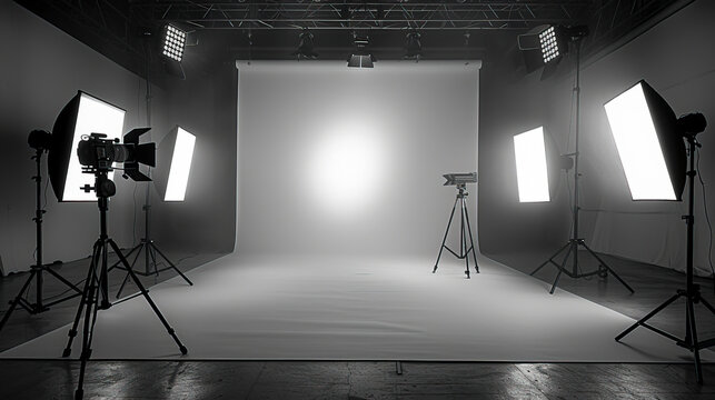 Professional Photography Studio: Capturing Stunning Images with Professional Backdrops and Flashes