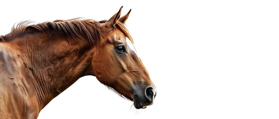 Brown Horse Head Isolated on a White Background