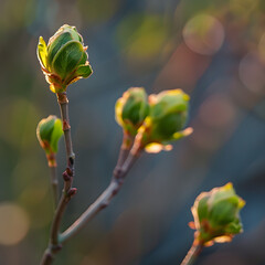 Springtime: The Bud of an Apple Tree generative ai