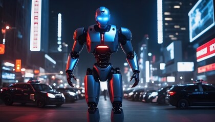 Futuristic android police