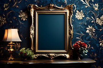luxury frame with golden details