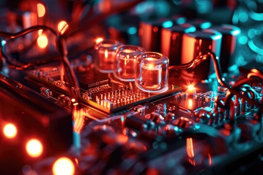 Visuals representing quantum devices surpassing classical computers in performing certain tasks