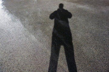 Shadow of a person in the dark