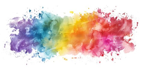 Radiant watercolor splash blending from sunny yellow to deep blue, a spectrum of color on a pure white canvas depicting optimism and harmony.