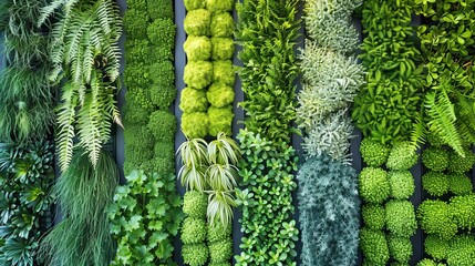 Sophisticated monochrome background with varied green thuja leaves for an aesthetic touch