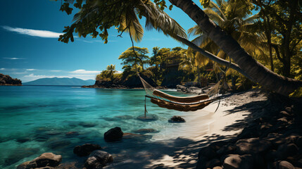 tropical island with palm trees