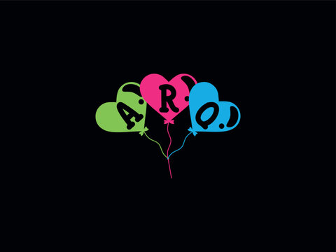 Lettering Logo ARQ Love Balloon