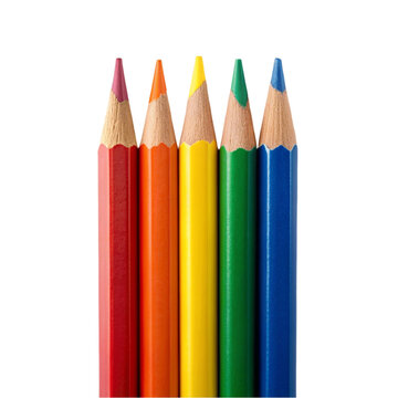 Color pencils isolated on Transparent background.