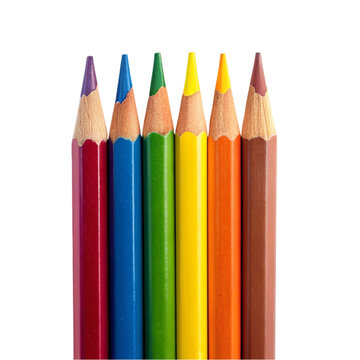 Color pencils isolated on Transparent background.