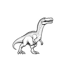 Spinosaurus SVG Black and White on a Transparent Background Generative AI