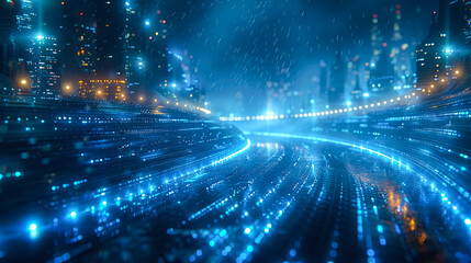 Obraz premium abstract background of night city and light trails