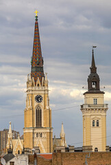 Fototapeta na wymiar Cathedral Tower in Novi Sad Vojvodina Serbia