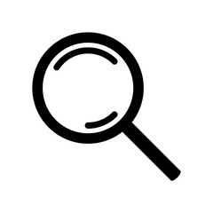 Magnifying glass icon, vector magnifier or loupe sign. Web search icon.