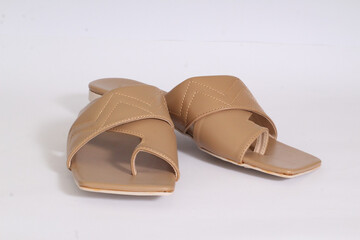 Picture of women flat chappal. Ladies' Flat Slippers are so easy to style and versatile that a...